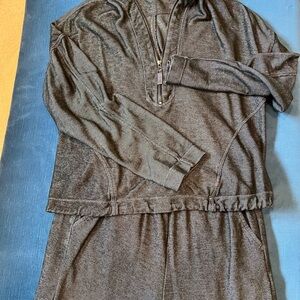 Gray Zip-Up Lounge Set